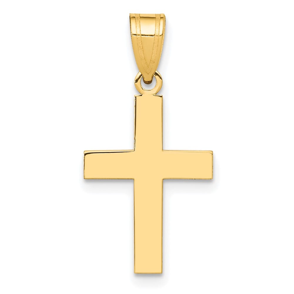10K Yellow Gold Solid Polished Medium Latin Cross Charm
