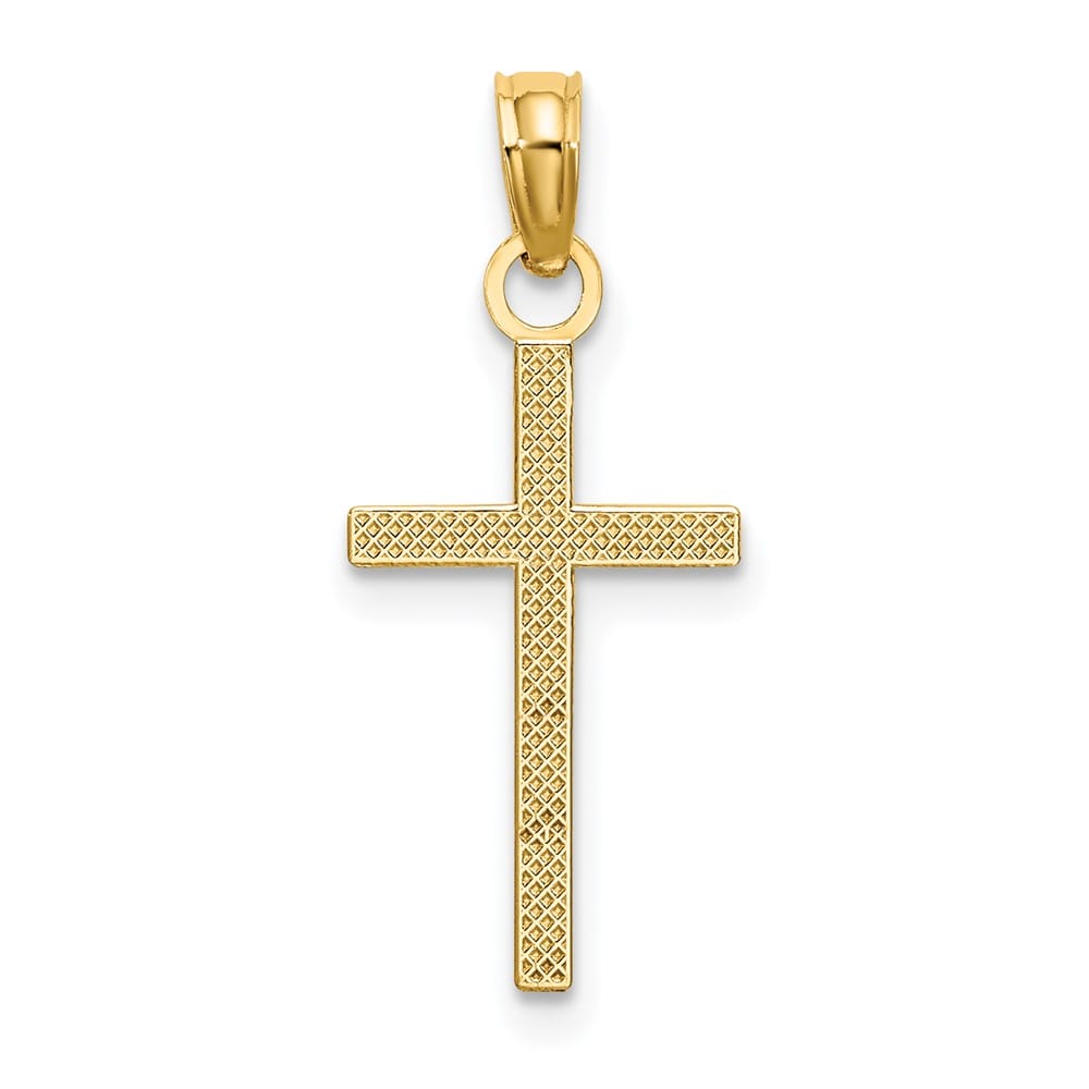 10K Yellow Gold Solid Polished Medium Latin Cross Charm