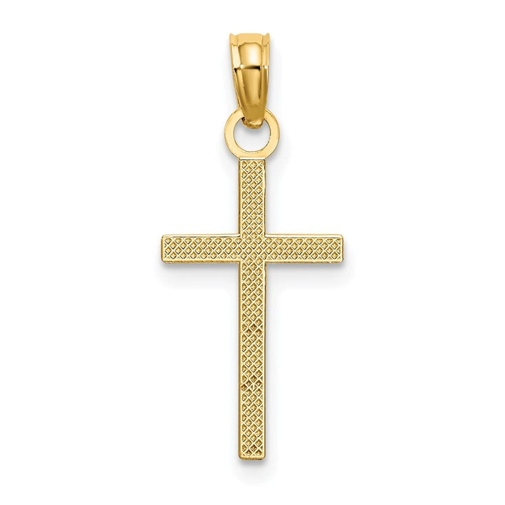 10K Yellow Gold Solid Polished Medium Latin Cross Charm