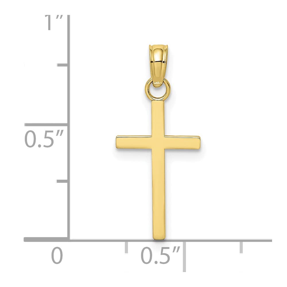10K Yellow Gold Solid Polished Medium Latin Cross Charm