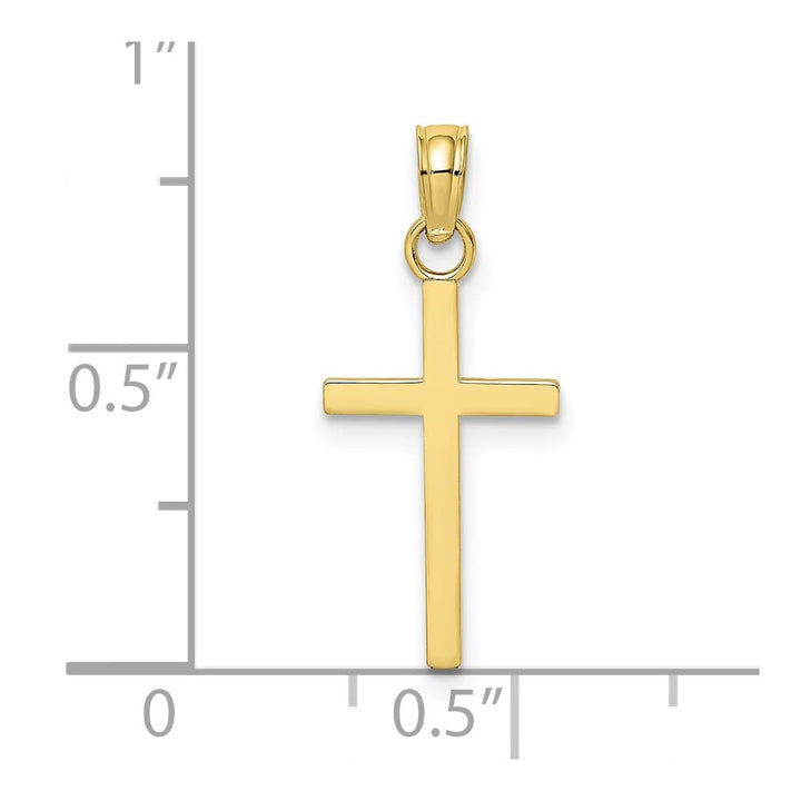 10K Yellow Gold Solid Polished Medium Latin Cross Charm