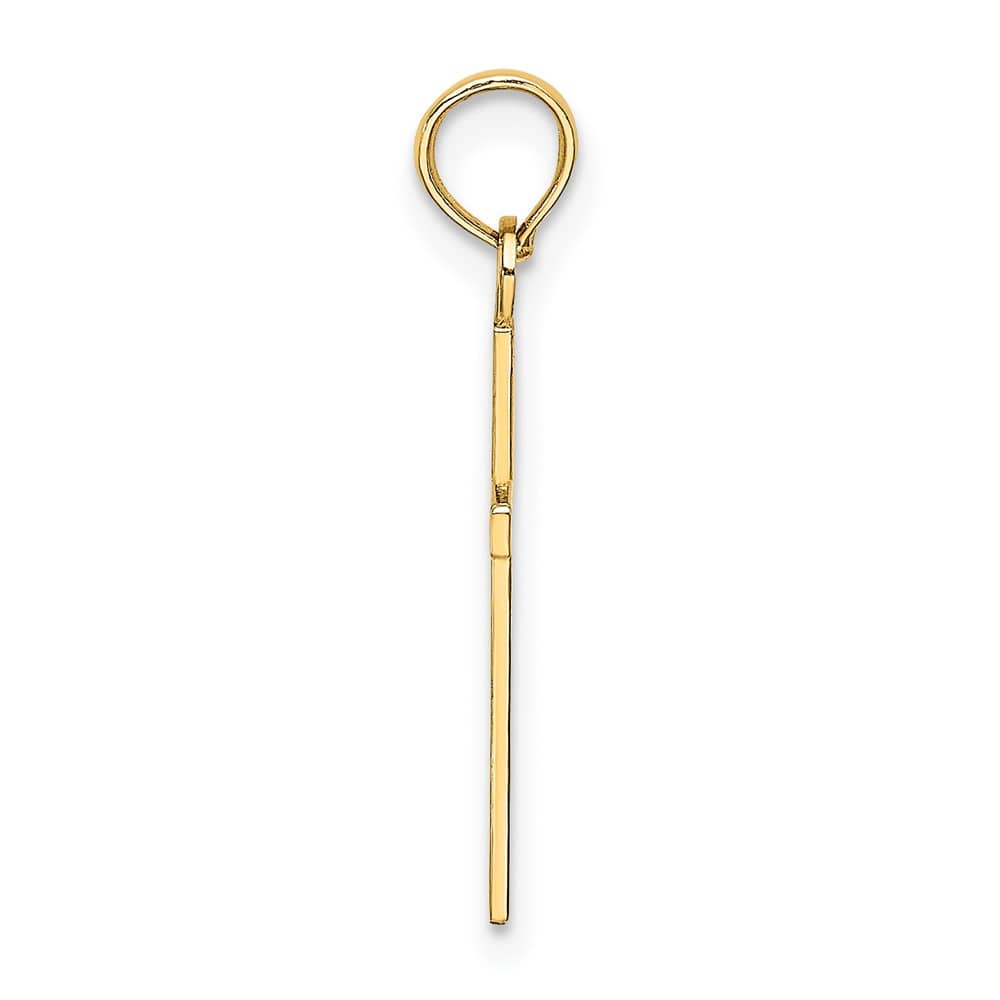 10K Yellow Gold Solid Polished Medium Latin Cross Charm
