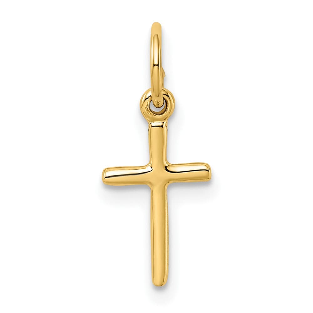 10K Yellow Gold Solid Polished Medium Latin Cross Charm
