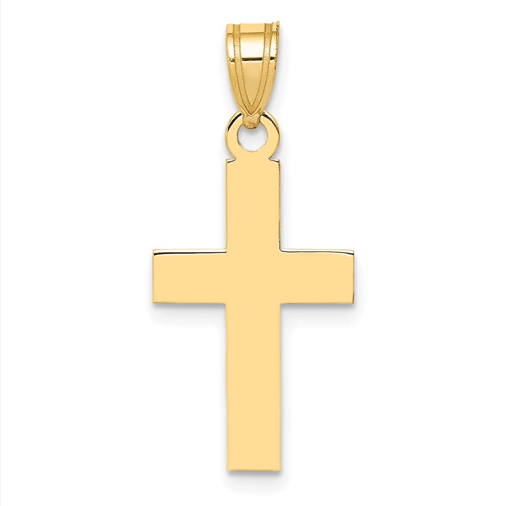 10K Yellow Gold Solid Polished Medium Latin Cross Charm