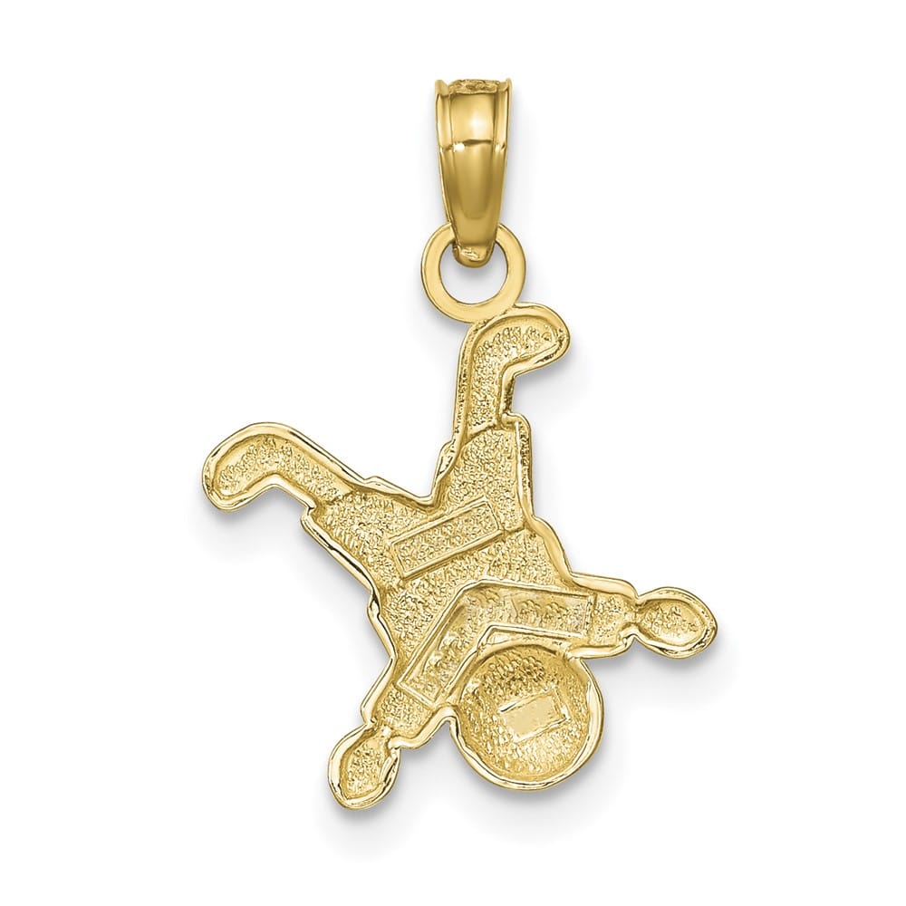 10K Yellow Gold Solid Polished Medium Little Boy Upside Down Pendant
