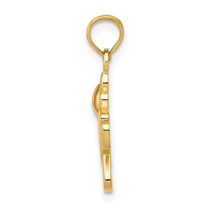 10K Yellow Gold Solid Polished Medium Little Girl Cartwheel Charm