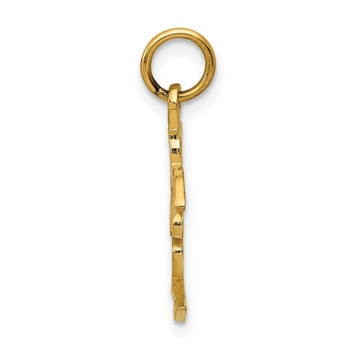 10K Yellow Gold Solid Polished Medium Love Symbol Charm