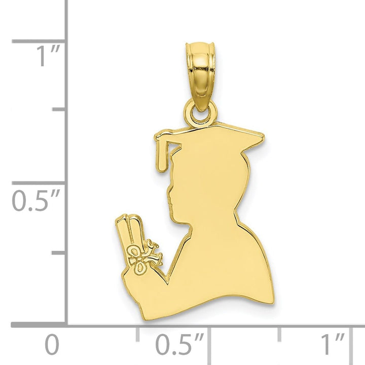 10K Yellow Gold Solid Polished Medium Male Graduation Profile Charm