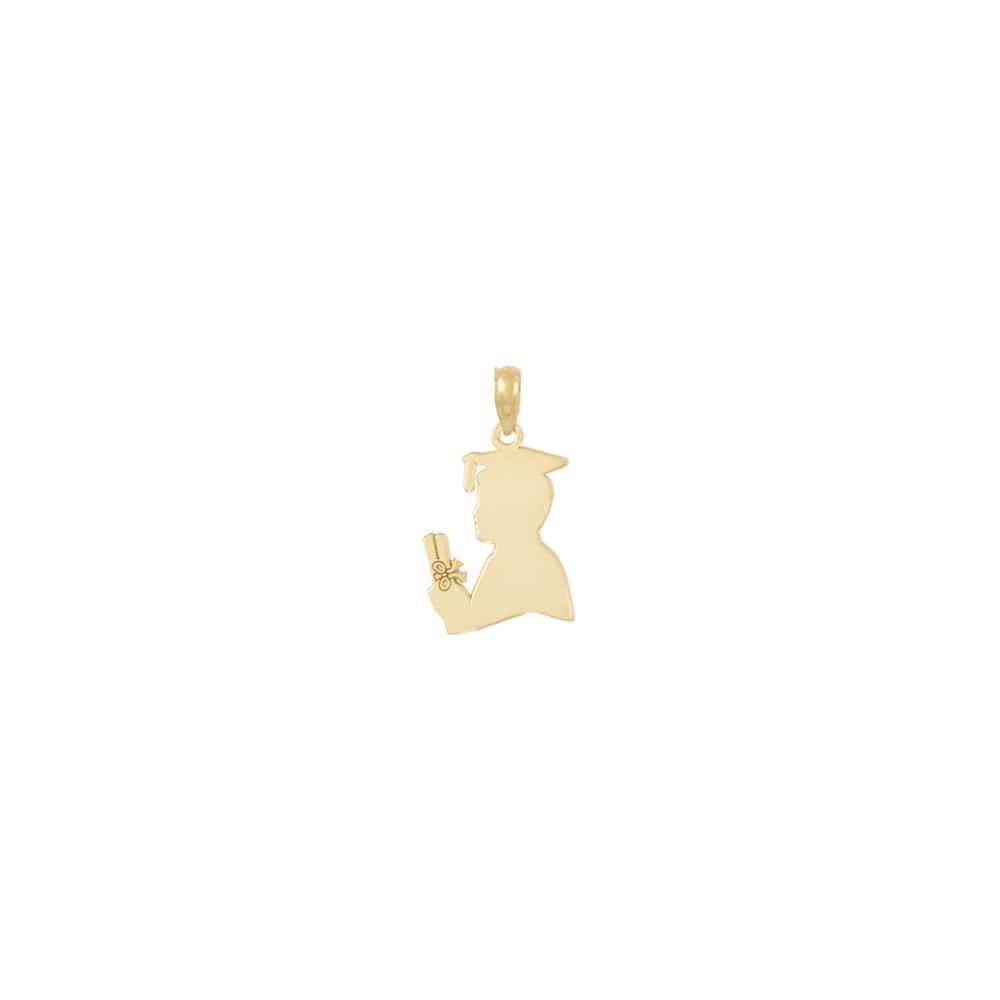10K Yellow Gold Solid Polished Medium Male Graduation Profile Charm