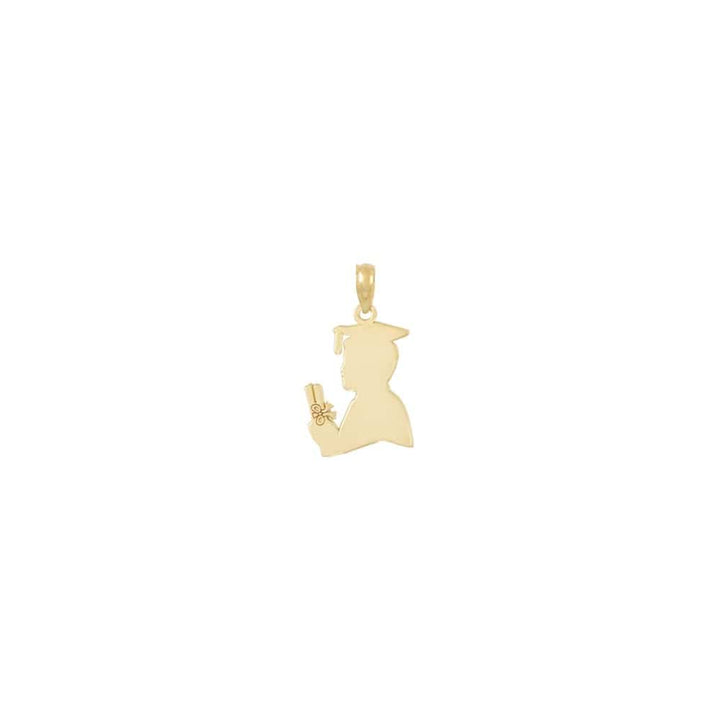 10K Yellow Gold Solid Polished Medium Male Graduation Profile Charm