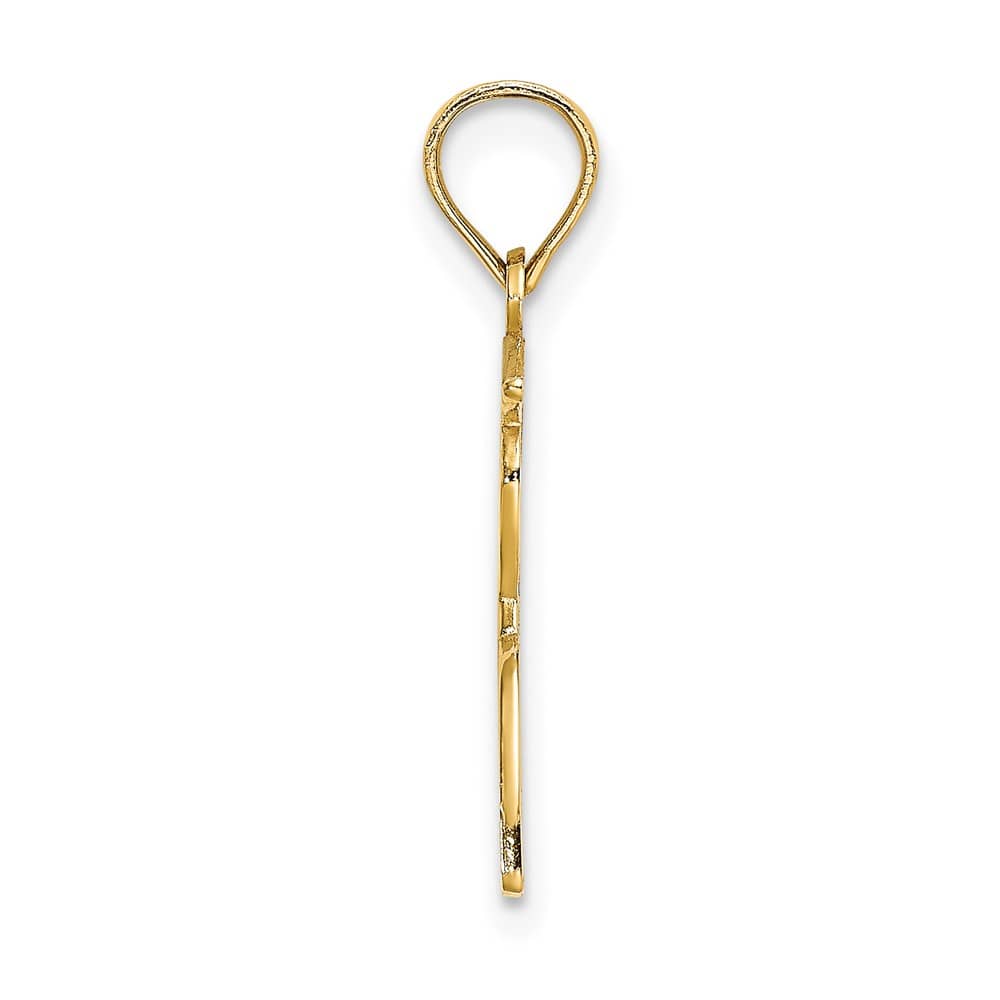 10K Yellow Gold Solid Polished Medium Male Graduation Profile Charm