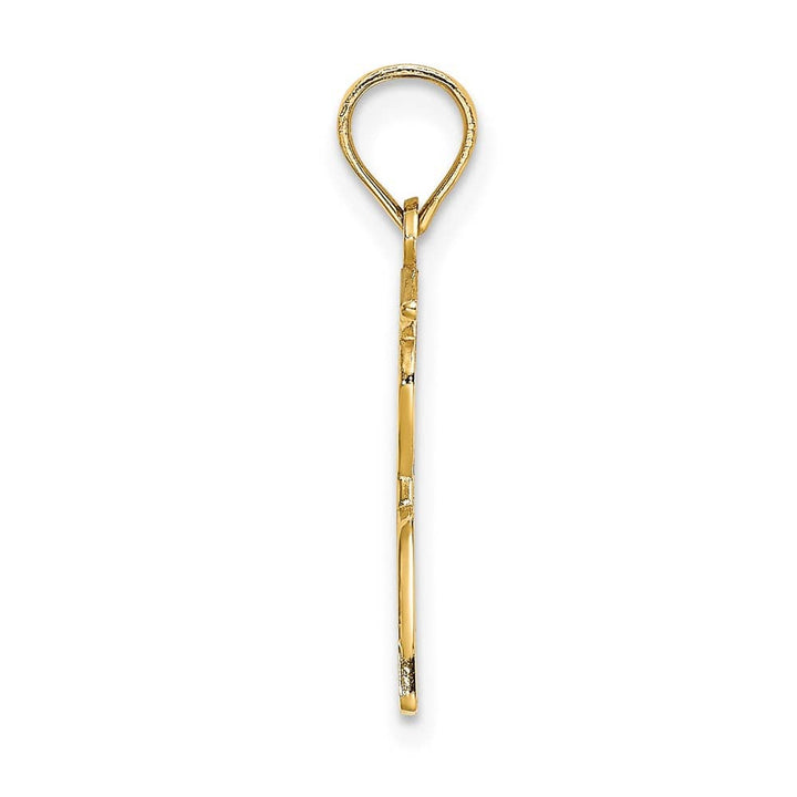 10K Yellow Gold Solid Polished Medium Male Graduation Profile Charm