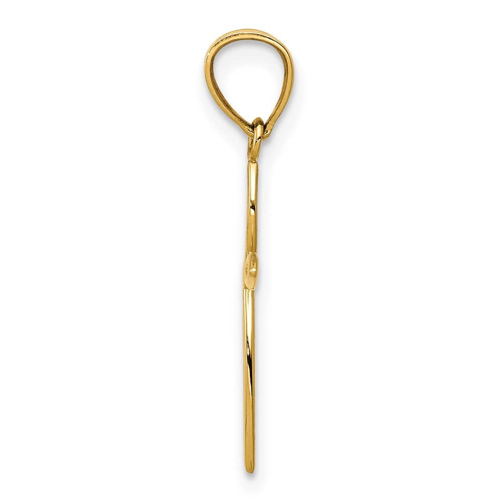 10K Yellow Gold Solid Polished Medium Passion Cross Charm