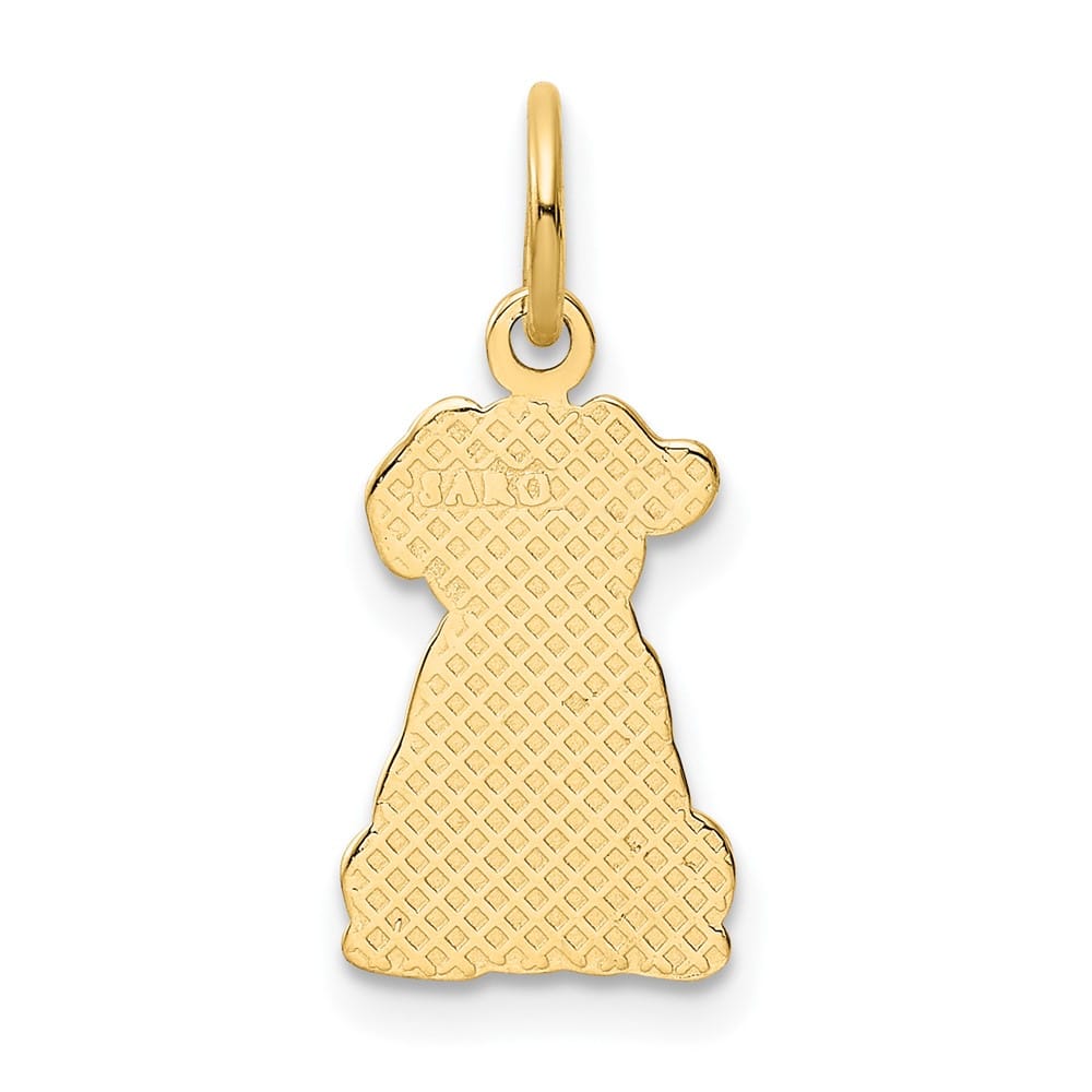 10K Yellow Gold Solid Polished Medium Puppy Dog Charm