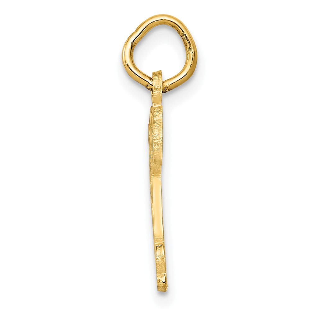 10K Yellow Gold Solid Polished Medium Puppy Dog Charm