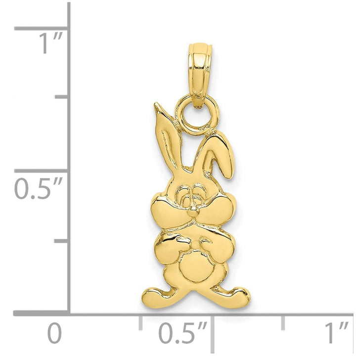 10K Yellow Gold Solid Polished Medium Rabbit Charm