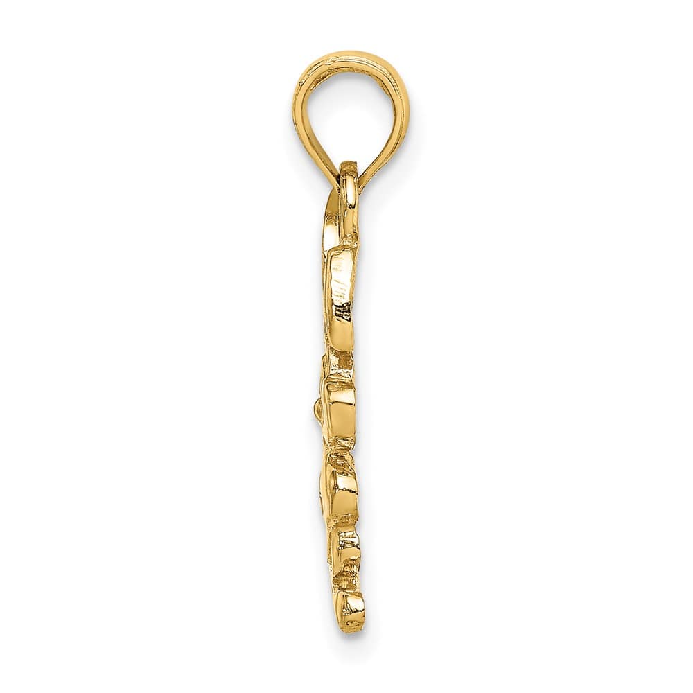 10K Yellow Gold Solid Polished Medium Rabbit Charm