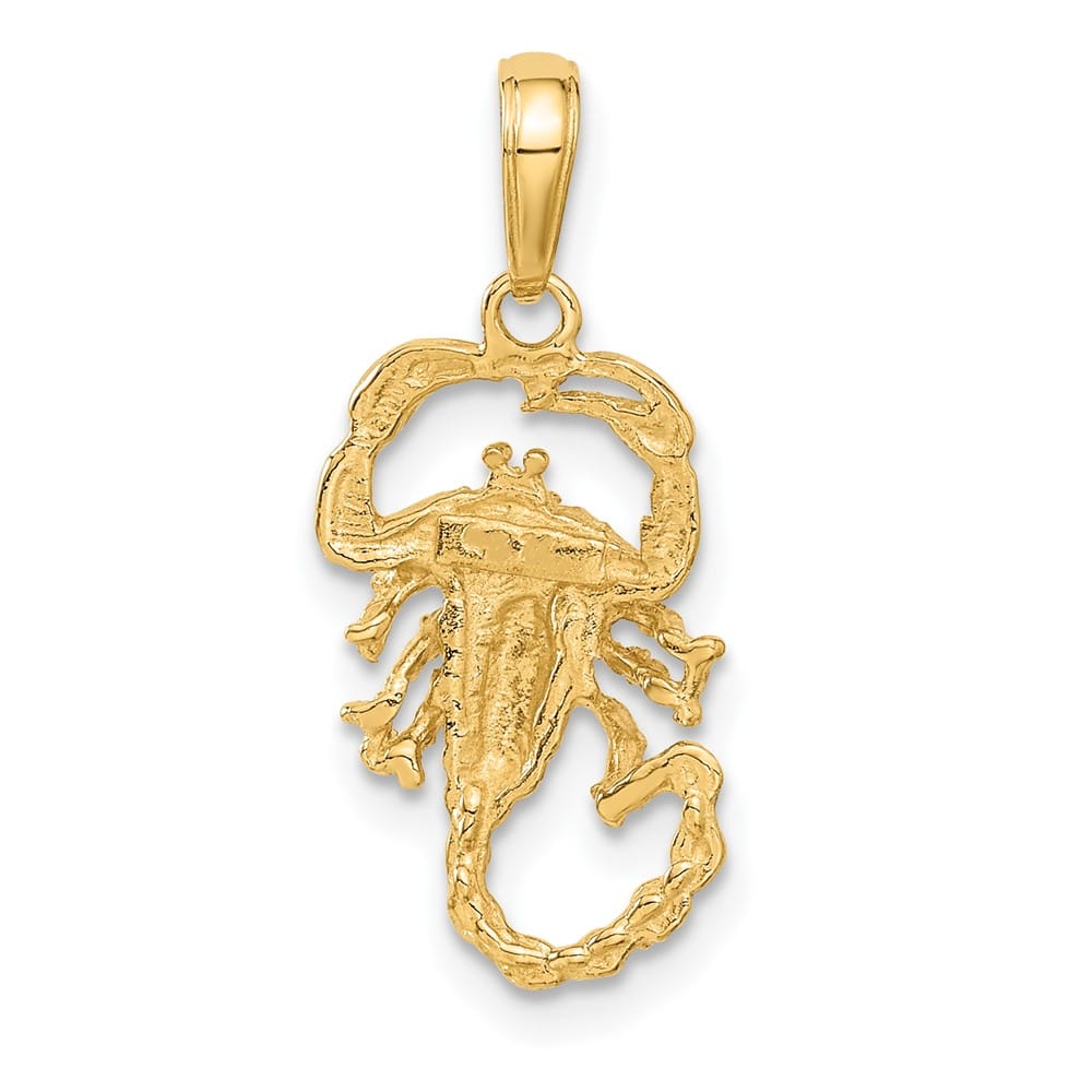10K Yellow Gold Solid Polished Medium Scorpion Charm