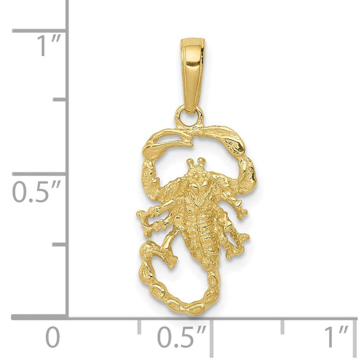10K Yellow Gold Solid Polished Medium Scorpion Charm