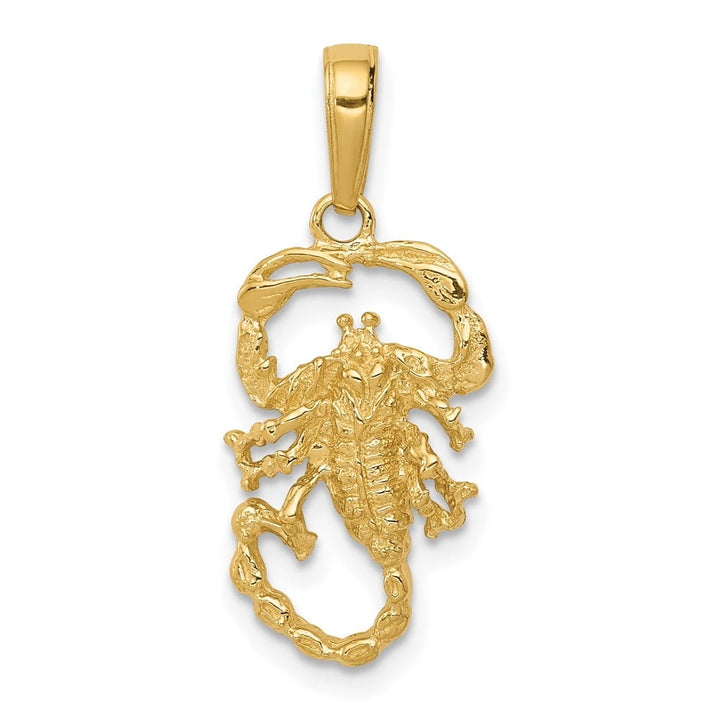 10K Yellow Gold Solid Polished Medium Scorpion Charm