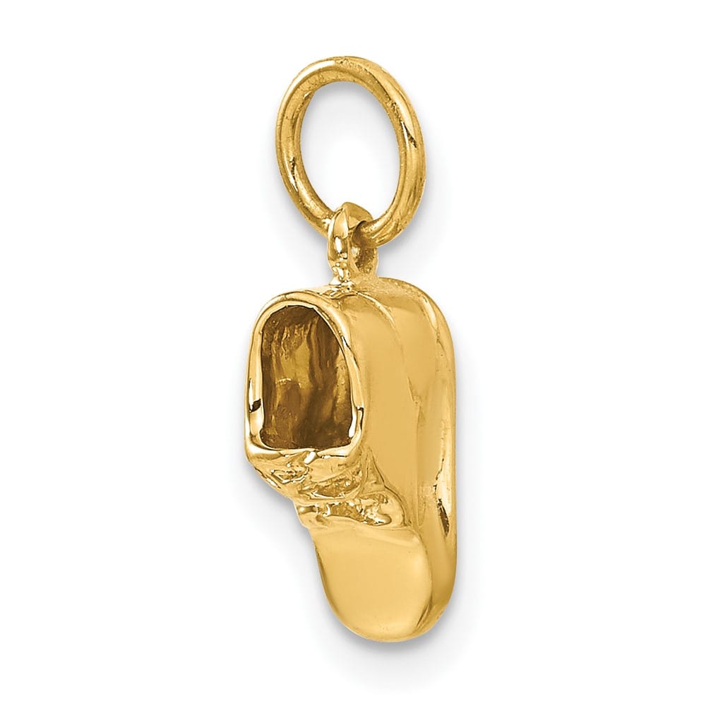 10K Yellow Gold Solid Polished Medium Single Baby Shoe Charm