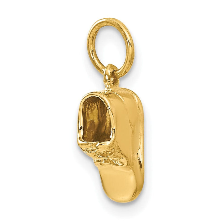 10K Yellow Gold Solid Polished Medium Single Baby Shoe Charm