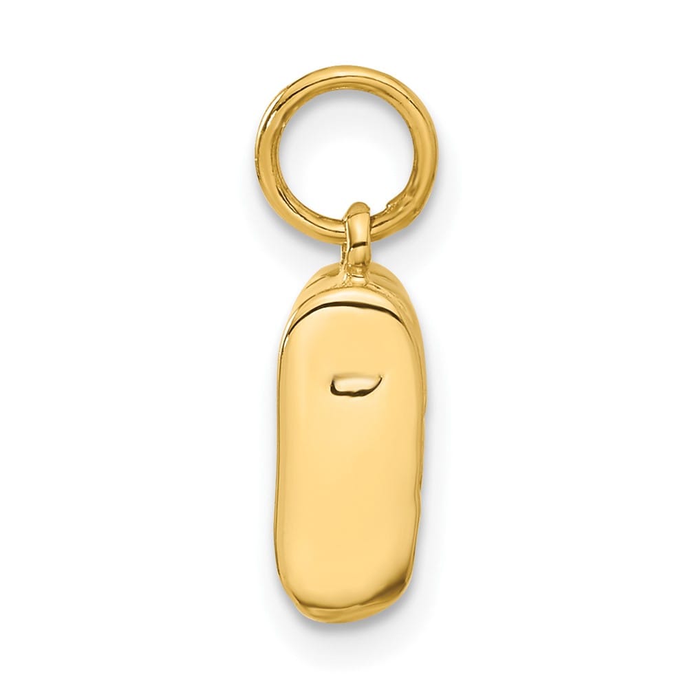 10K Yellow Gold Solid Polished Medium Single Baby Shoe Charm