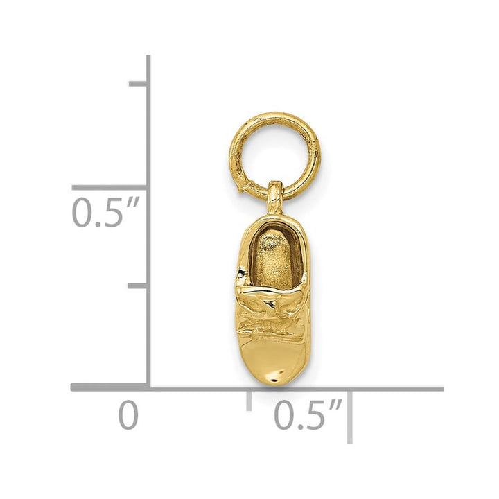 10K Yellow Gold Solid Polished Medium Single Baby Shoe Charm