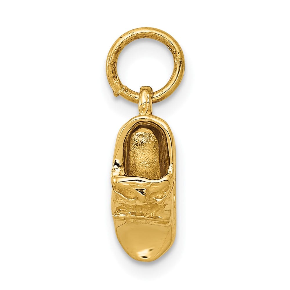 10K Yellow Gold Solid Polished Medium Single Baby Shoe Charm