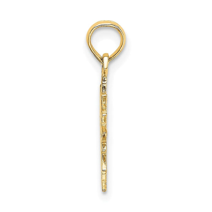 10K Yellow Gold Solid Polished Medium Smiling Sun Charm