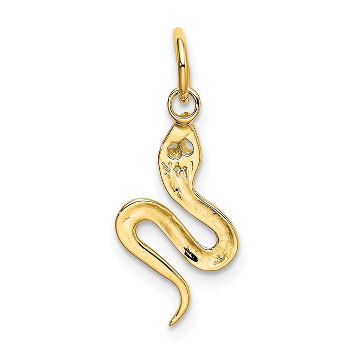 10K Yellow Gold Solid Polished Medium Snake Charm