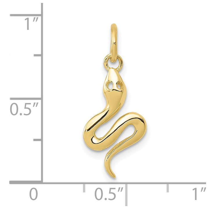 10K Yellow Gold Solid Polished Medium Snake Charm