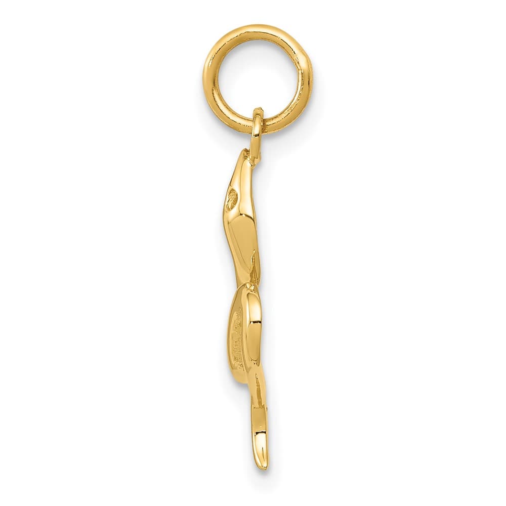 10K Yellow Gold Solid Polished Medium Snake Charm