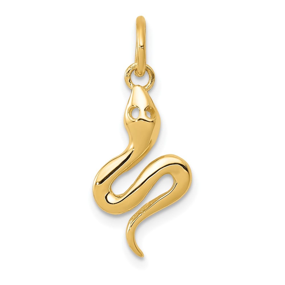 10K Yellow Gold Solid Polished Medium Snake Charm