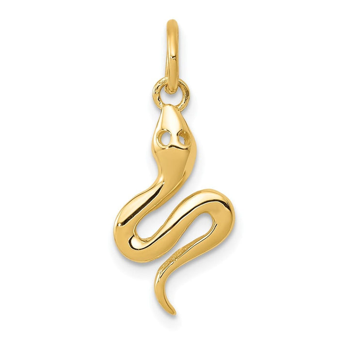 10K Yellow Gold Solid Polished Medium Snake Charm