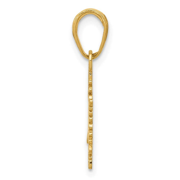 10K Yellow Gold Solid Polished Medium Snowflake Pendant