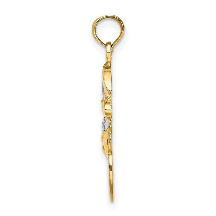 10K Yellow Gold Solid Polished Medium Snowman Joy Pendant