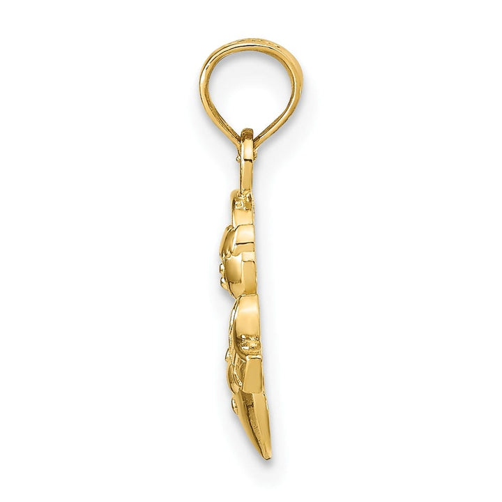 10K Yellow Gold Solid Polished Medium Snowman Pendant