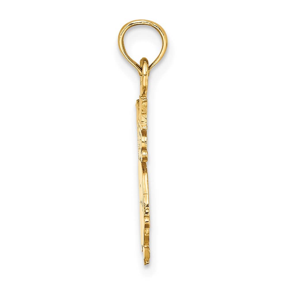 10K Yellow Gold Solid Polished Medium Snowman Pendant