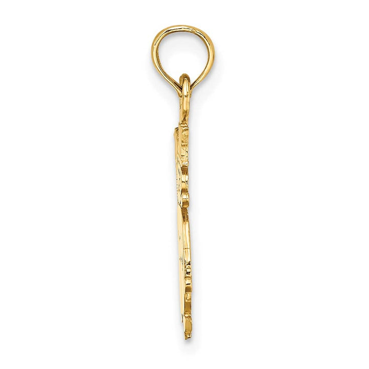 10K Yellow Gold Solid Polished Medium Snowman Pendant