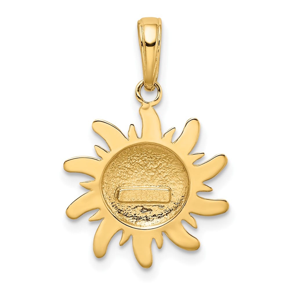 10K Yellow Gold Solid Polished Medium Sun Charm