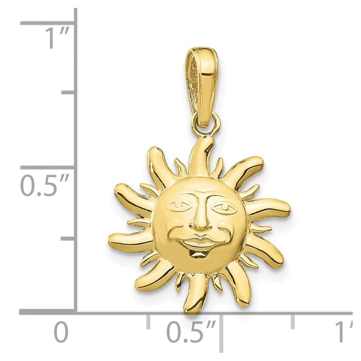 10K Yellow Gold Solid Polished Medium Sun Charm