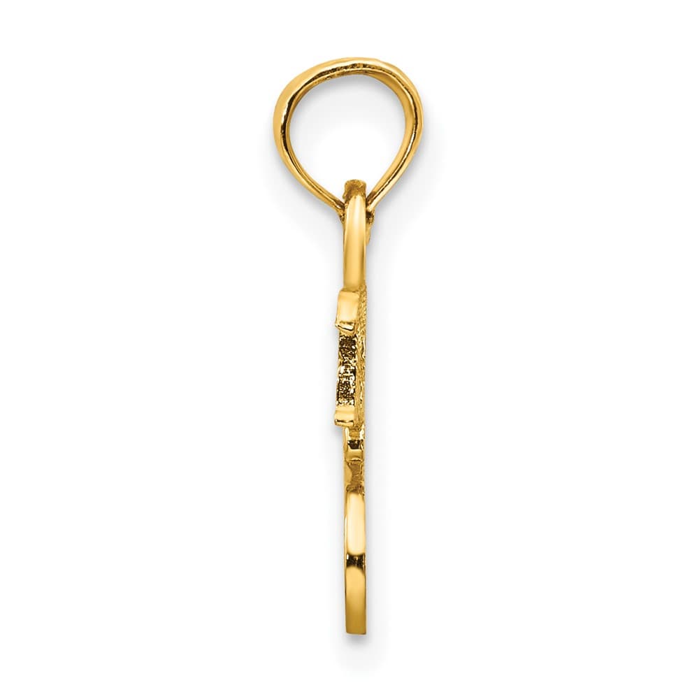 10K Yellow Gold Solid Polished Medium Sweet 16 Pendant