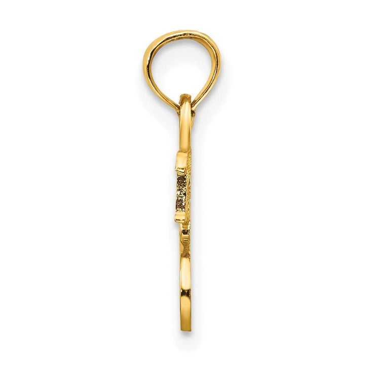 10K Yellow Gold Solid Polished Medium Sweet 16 Pendant