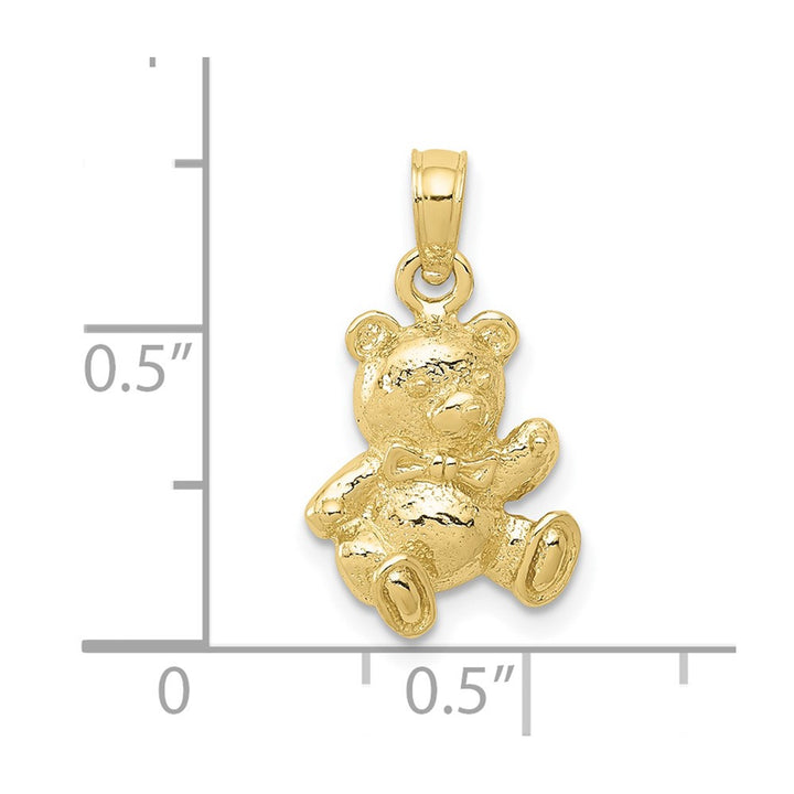 10K Yellow Gold Solid Polished Medium Teddy Bear Charm