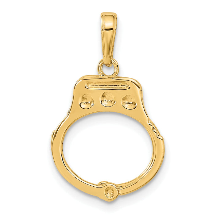 10K Yellow Gold Solid Polished Moveable Handcuffs Charm Pendant
