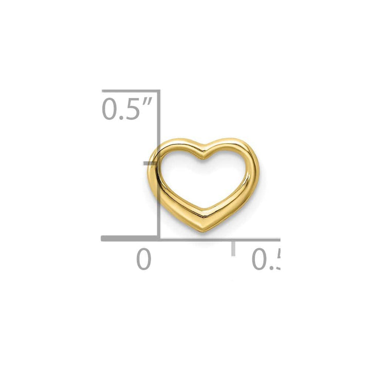 10K Yellow Gold Solid Polished Petite Floating Heart Chain Slide