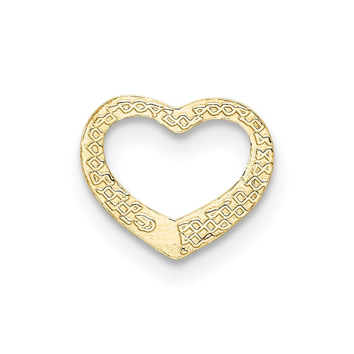 10K Yellow Gold Solid Polished Petite Floating Heart Chain Slide