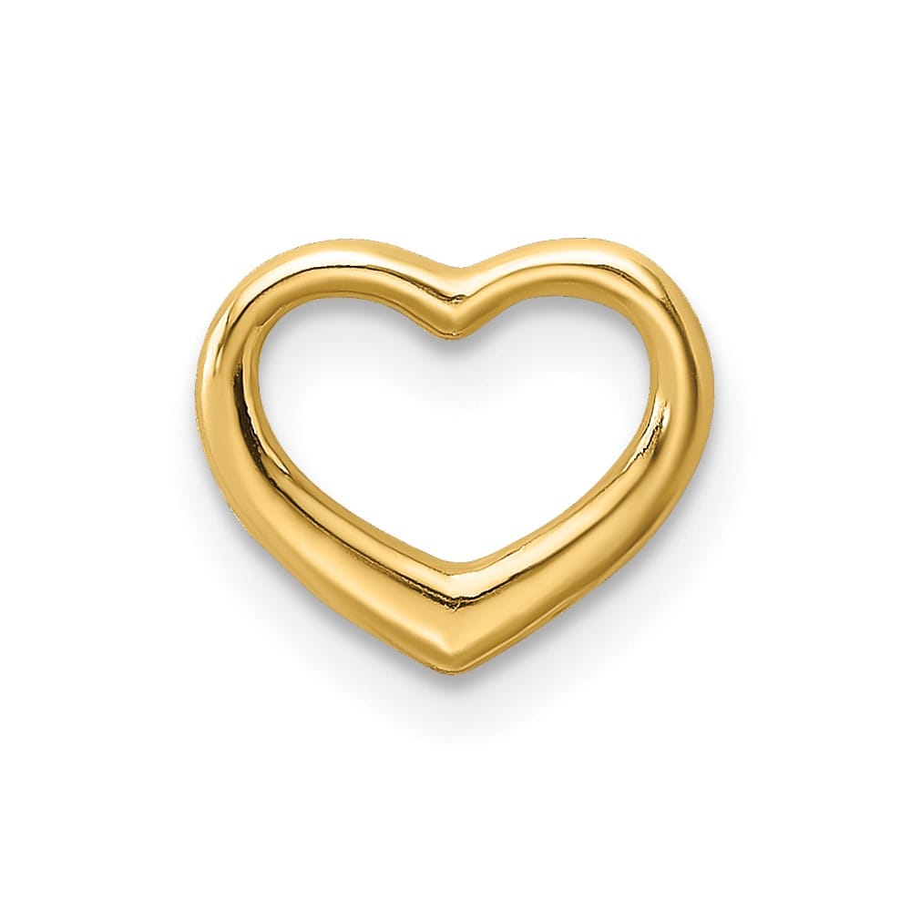 10K Yellow Gold Solid Polished Petite Floating Heart Chain Slide