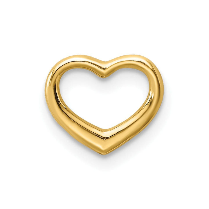 10K Yellow Gold Solid Polished Petite Floating Heart Chain Slide